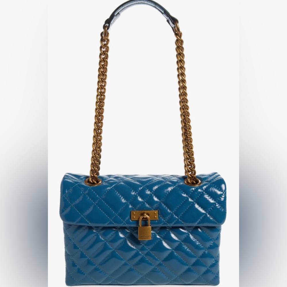 Kurt Geiger teal quilted shoulder bag